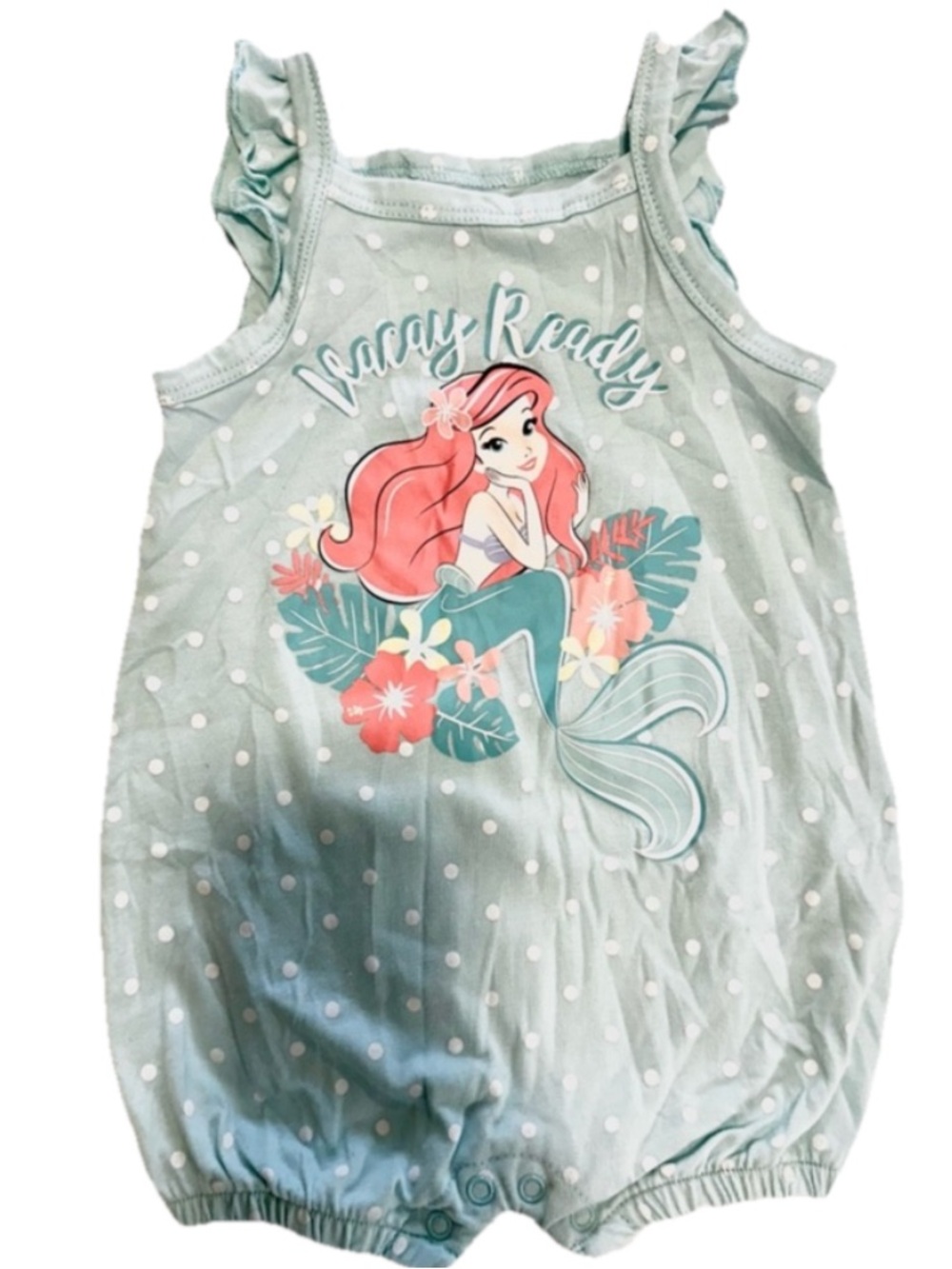 Disney Light Teal Polka Dot Ariel One-Piece